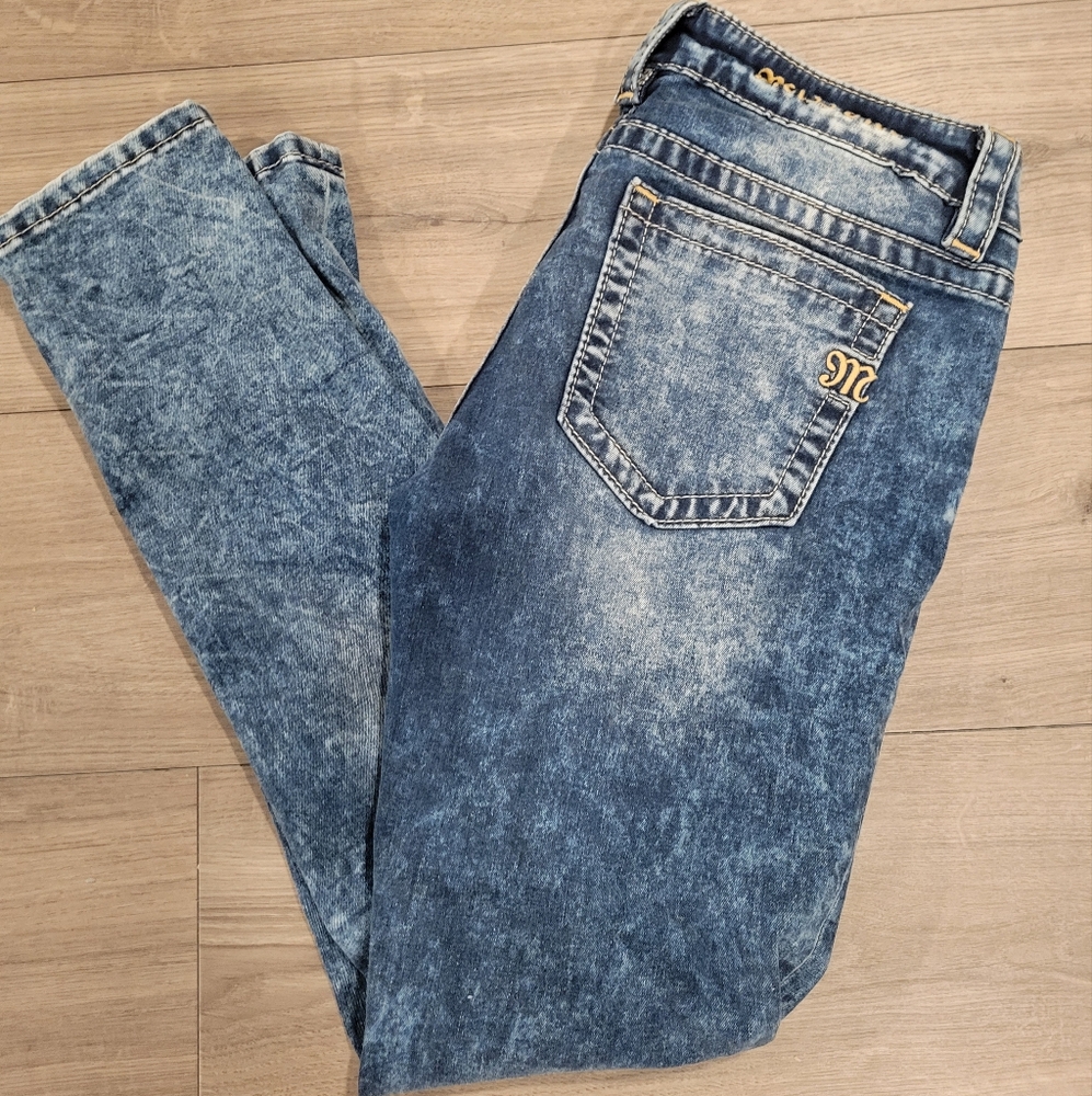 Miss Me Signature Skinny Blue Acid Wash Jeans Size 29